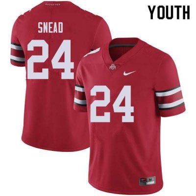 NCAA Ohio State Buckeyes Youth #24 Brian Snead Red Nike Football College Jersey XUN3245GC